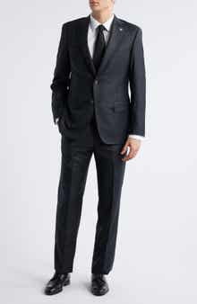 Honey Way Regular Fit Super 150s Charcoal Grey Wool Suit