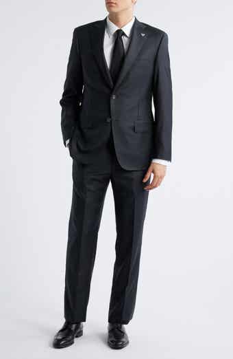 Honey Way Regular Fit Super 150s Charcoal Grey Wool Suit