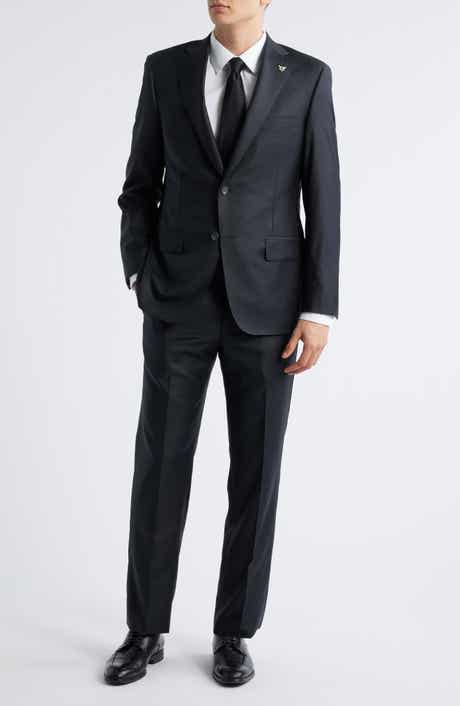 Honey Way Regular Fit Super 150s Charcoal Grey Wool Suit