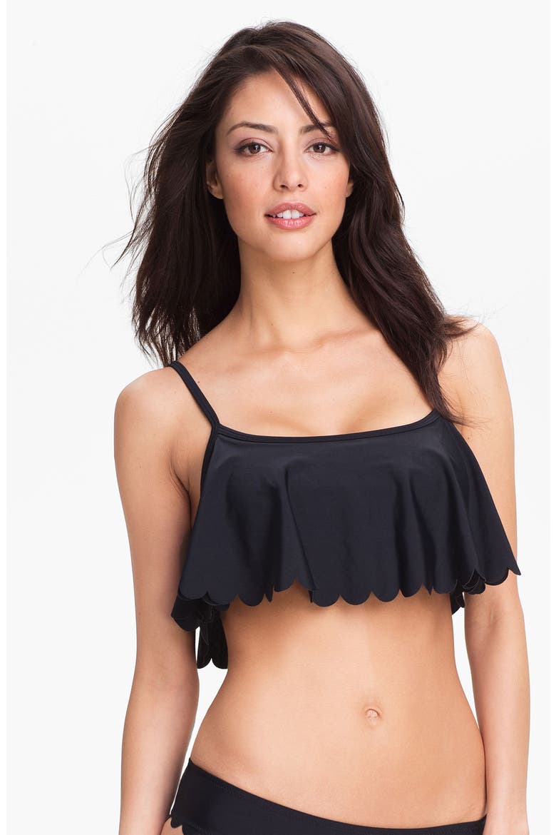 Draped Bikini Top, Main, color, TRUE BLACK