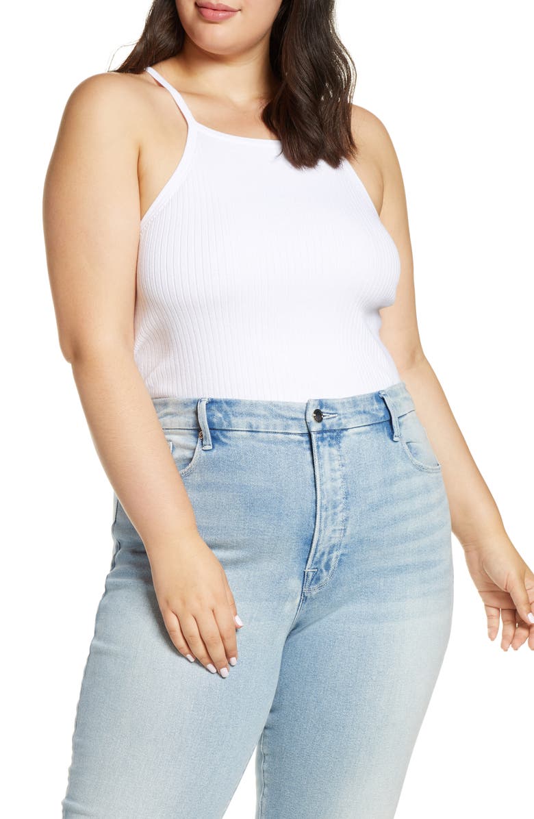 BP. Square Neck Ribbed Tank Top, Alternate, color, 