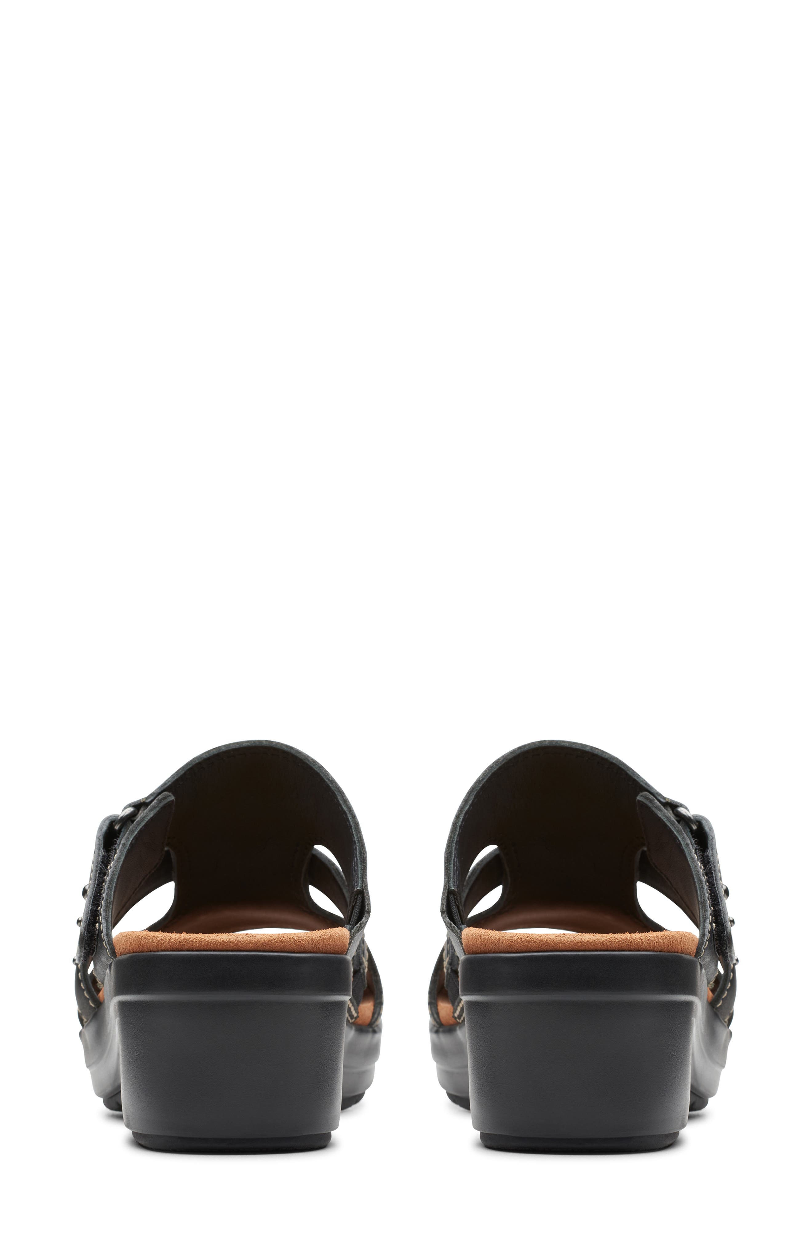 Clarks<sup>®</sup> Tuleah Jane Slide Sandal, Alternate, color, Black Leather