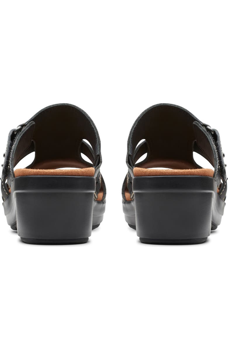 Clarks<sup>®</sup> Tuleah Jane Slide Sandal, Alternate, color, Black Leather