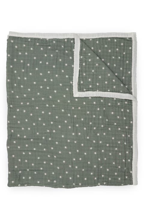 Organic Cotton Muslin Quilted Throw