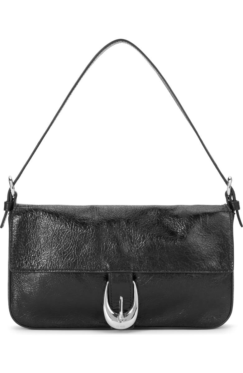 STAUD Harlow Leather Shoulder Bag, Main, color, Black