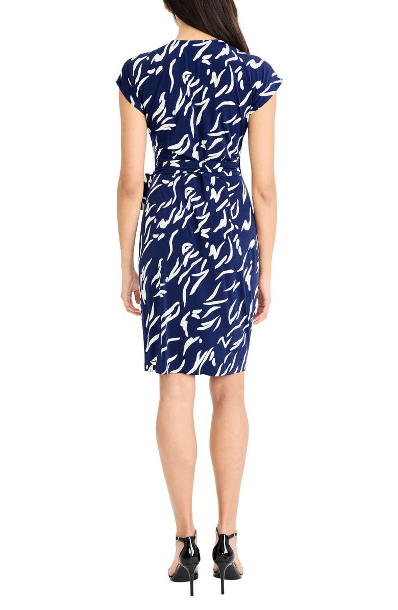 Maggy London Wrap Dress, Alternate, color, Navy/ Ivory