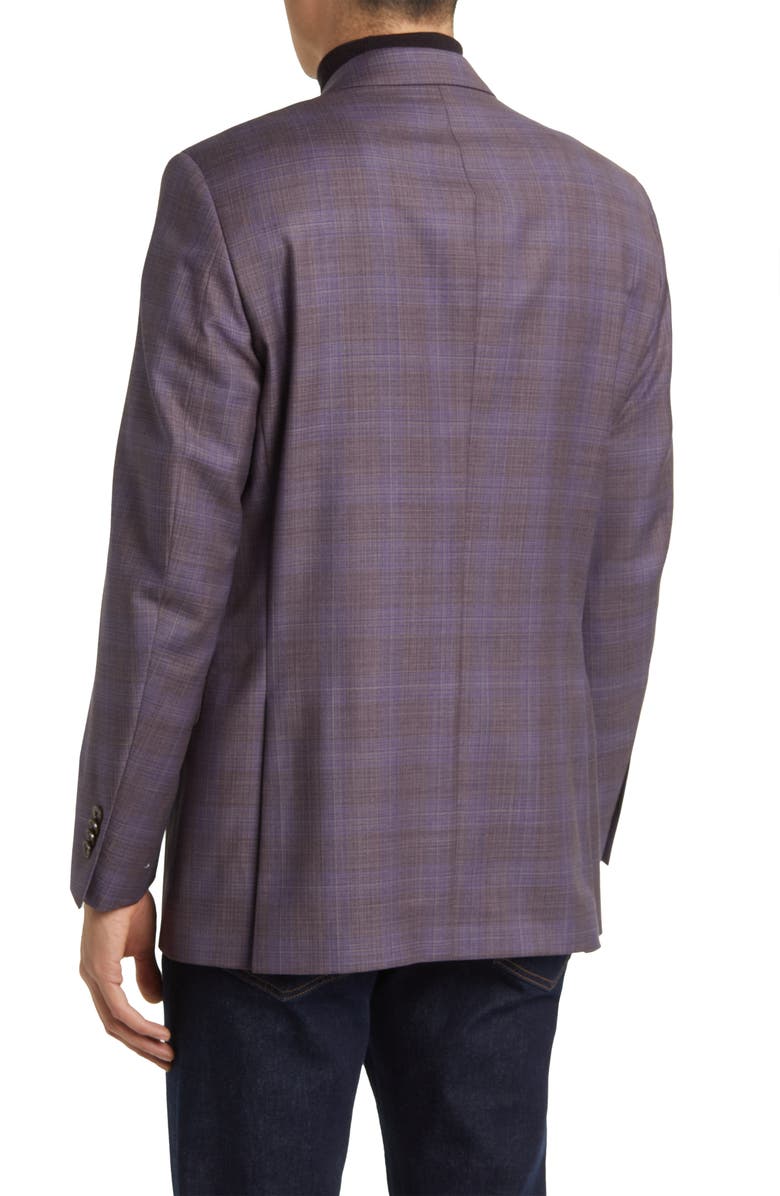 Peter Millar Tailored Fit Plaid Wool Sport Coat, Alternate, color, Dark Red