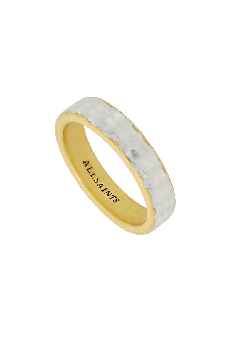 Two-Tone Hammered Band Ring, Alternate, color, WARM SILVER/ BRASS