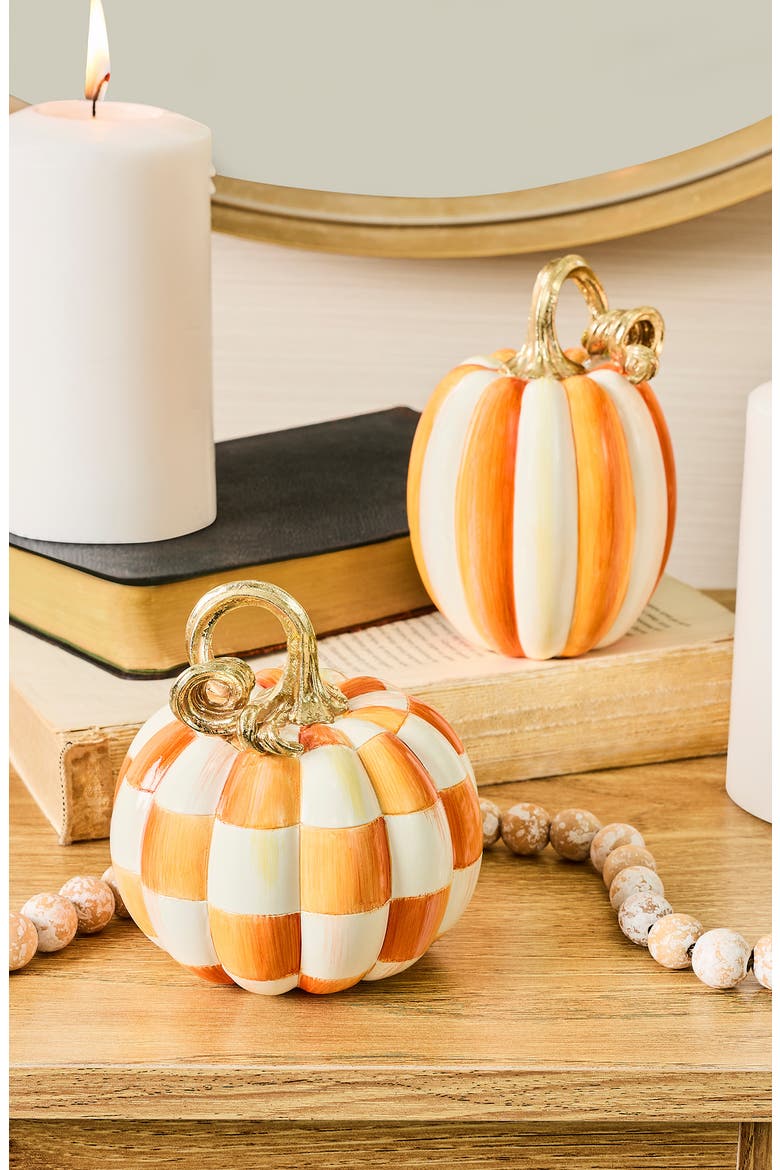 Check & Stripe Petite Pumpkins, Alternate, color, ORANGE