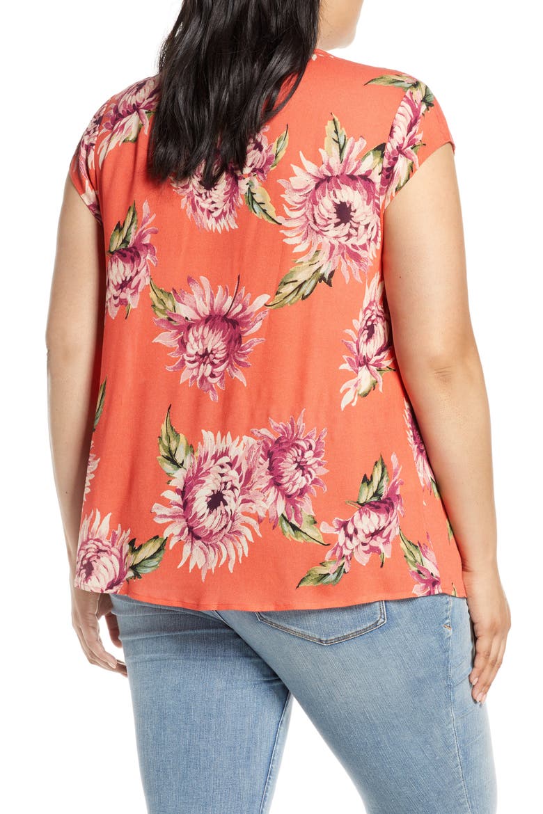 Daniel Rainn Pleat Detail Top, Alternate, color, ORANGE