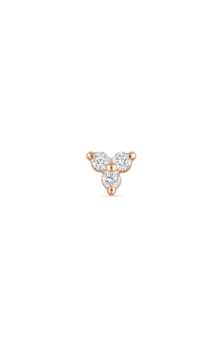 MARIA TASH Diamond Trinity Threaded Stud Earring, Alternate, color, Rose Gold