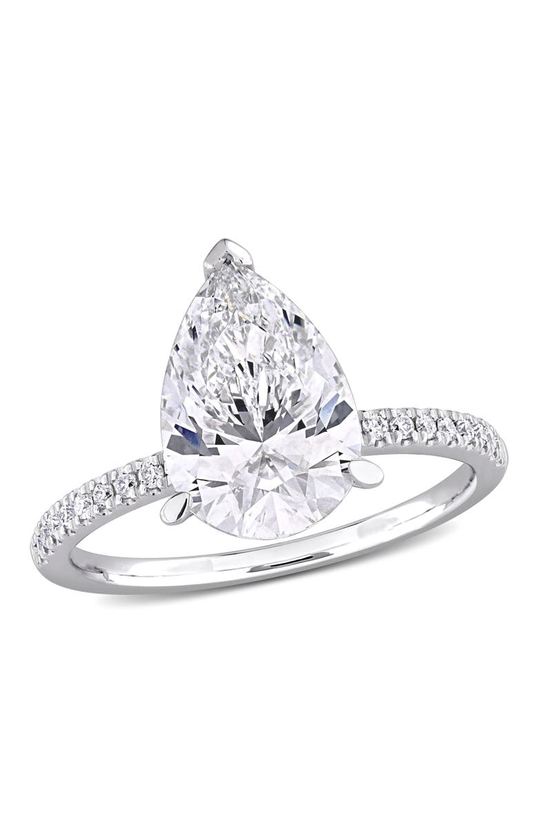 Julianna B. 3-1/6 CTW Lab-Grown Diamond Pear Solitaire Ring 14k, Main, color, White Gold
