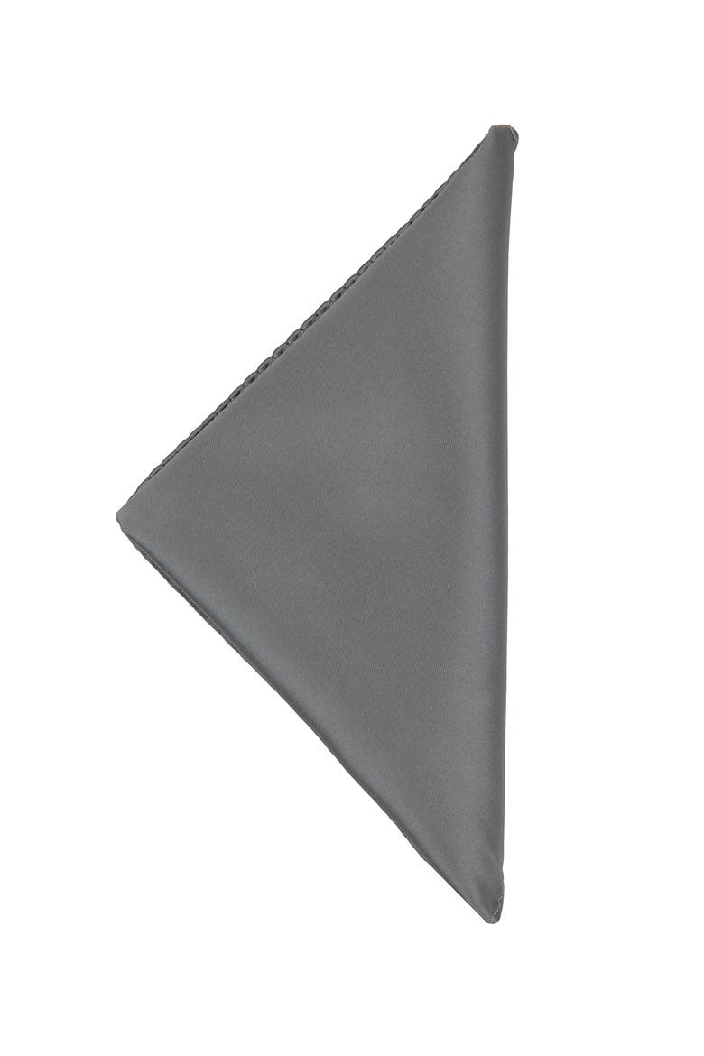 Men's Solid Satin Pocket Square, Alternate, color, SLATE