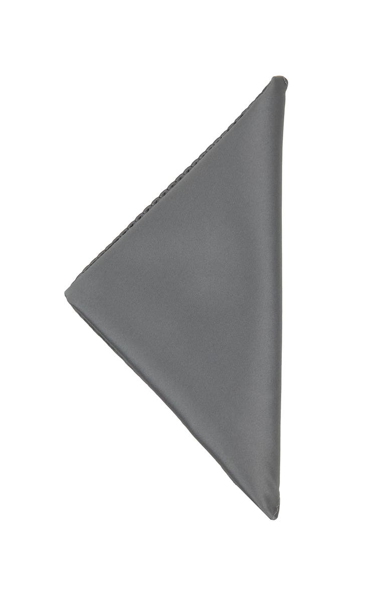 Brooklyn Brigade Men's Solid Satin Pocket Square, Alternate, color, Slate