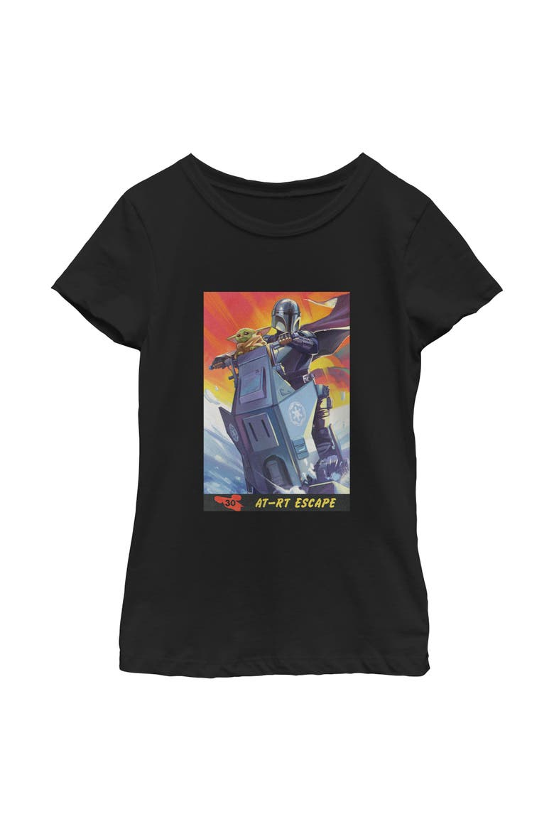 Girls' AT RT Escape Comic Art Graphic Short Sleeve T-Shirt, Main, color, Black