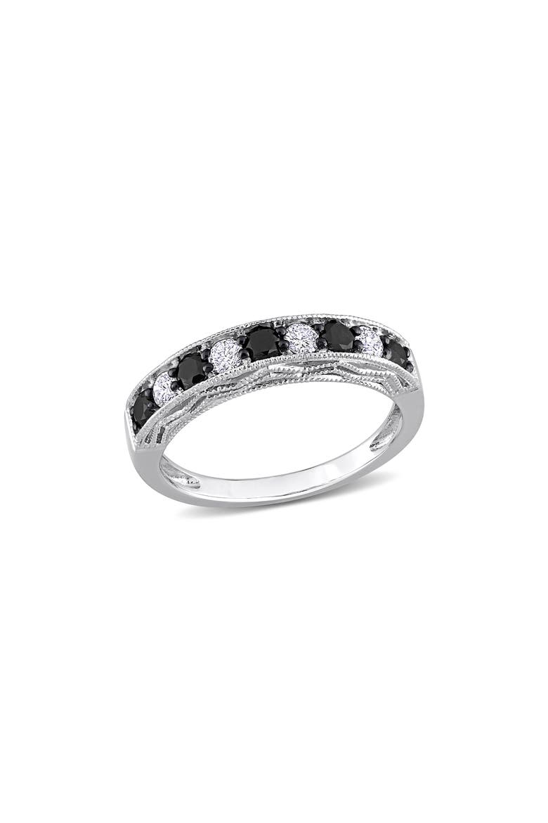Black & White Diamond Band Ring - 0.63ctw, Main, color, BLACK