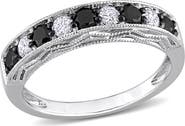 DELMAR Black & White Diamond Band Ring - 0.63ctw