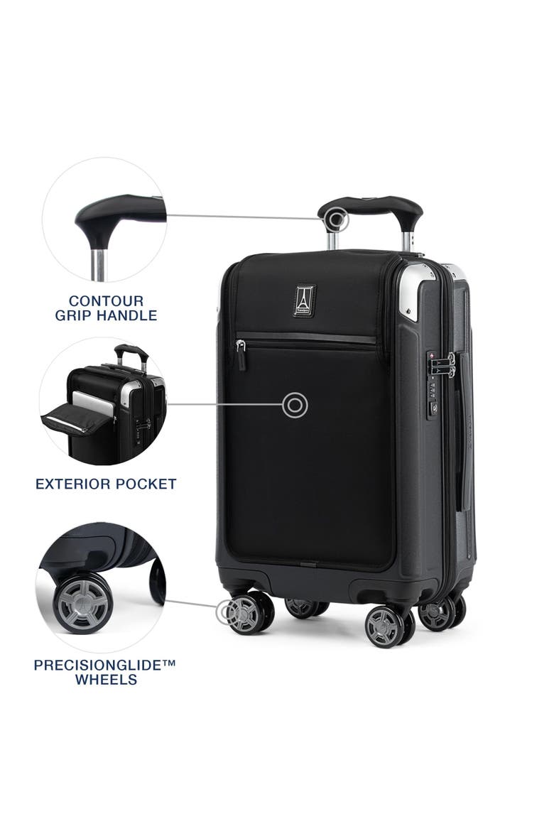 Platinum Elite Hardside Expandable 21" Carry On, Fits up to 15.6" Laptop, Alternate, color, Shadow Black