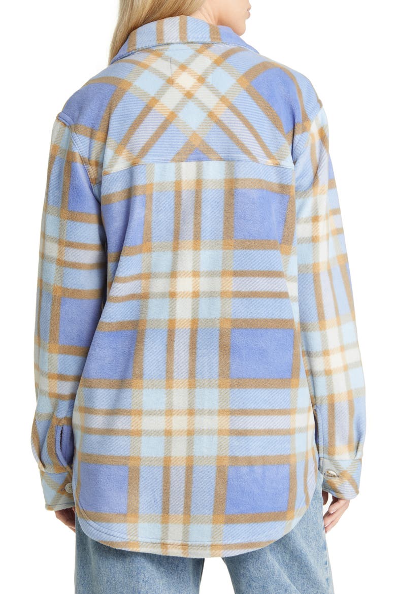 Plaid Polar Fleece Shacket, Alternate, color, PERIWINKLE PLAID