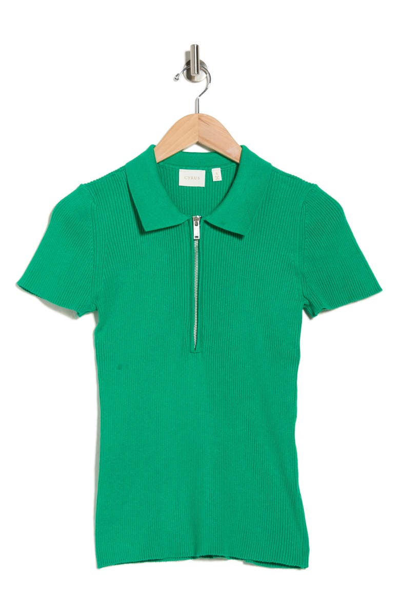 CYRUS Quarter Zip Polo, Alternate, color, Green Jelly Bean
