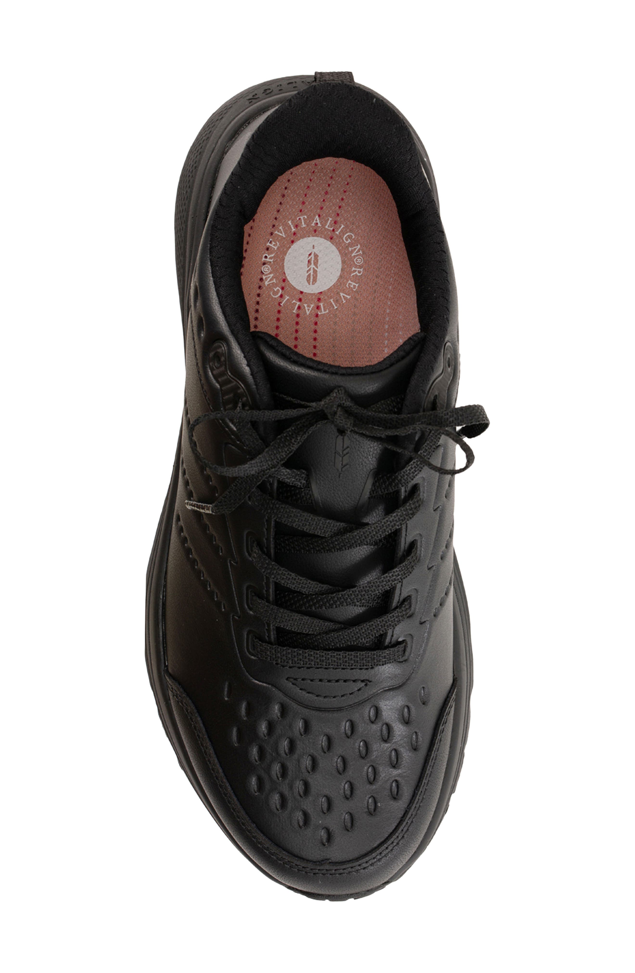 Phoebe Leather Sneaker, Alternate, color, BLACK