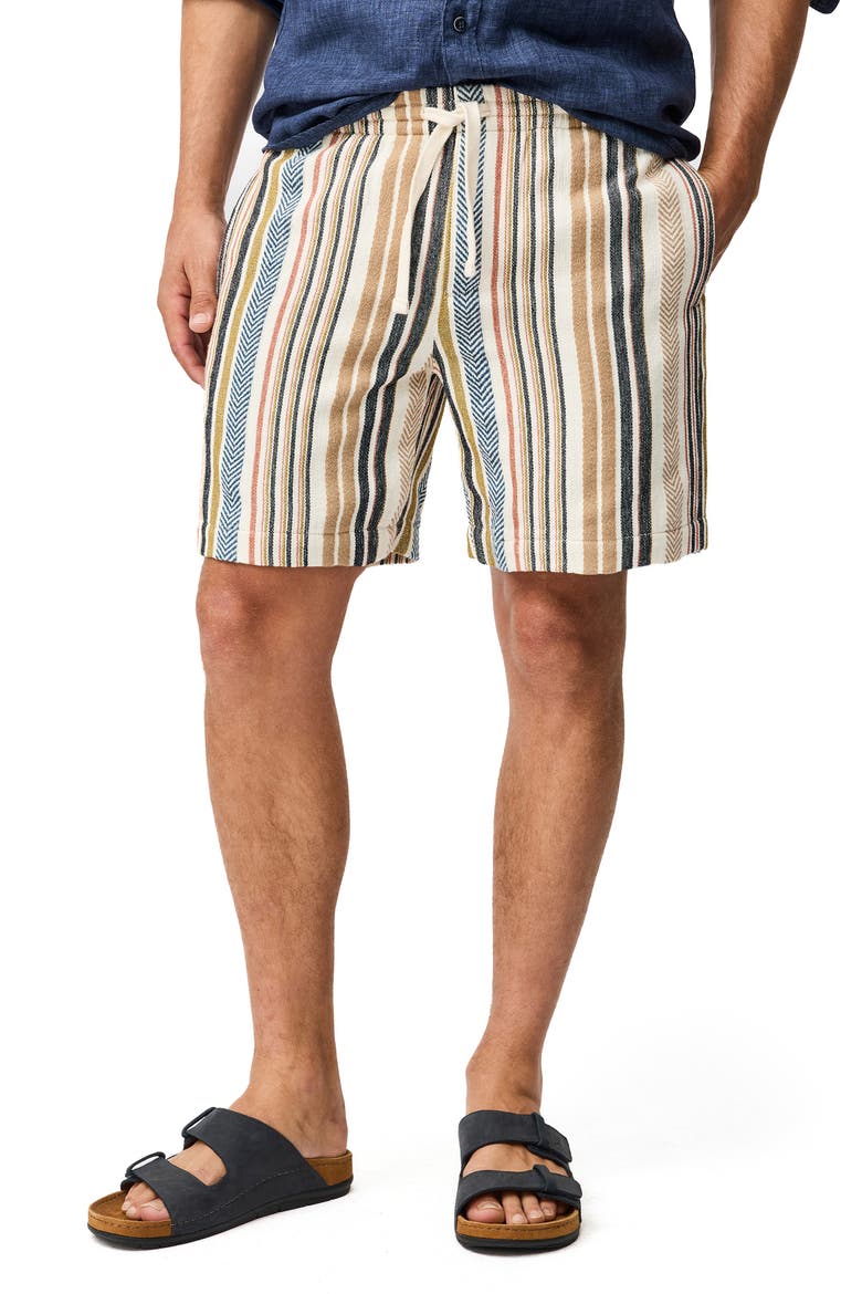 Gifford Stripe Cotton Blend Drawstring Shorts, Main, color, KELP