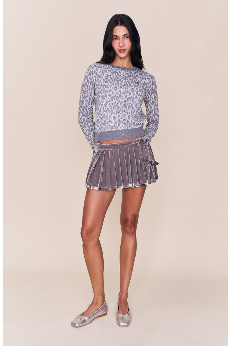 Rylan Velvet Mini Skirt, Alternate, color, Gunmetal