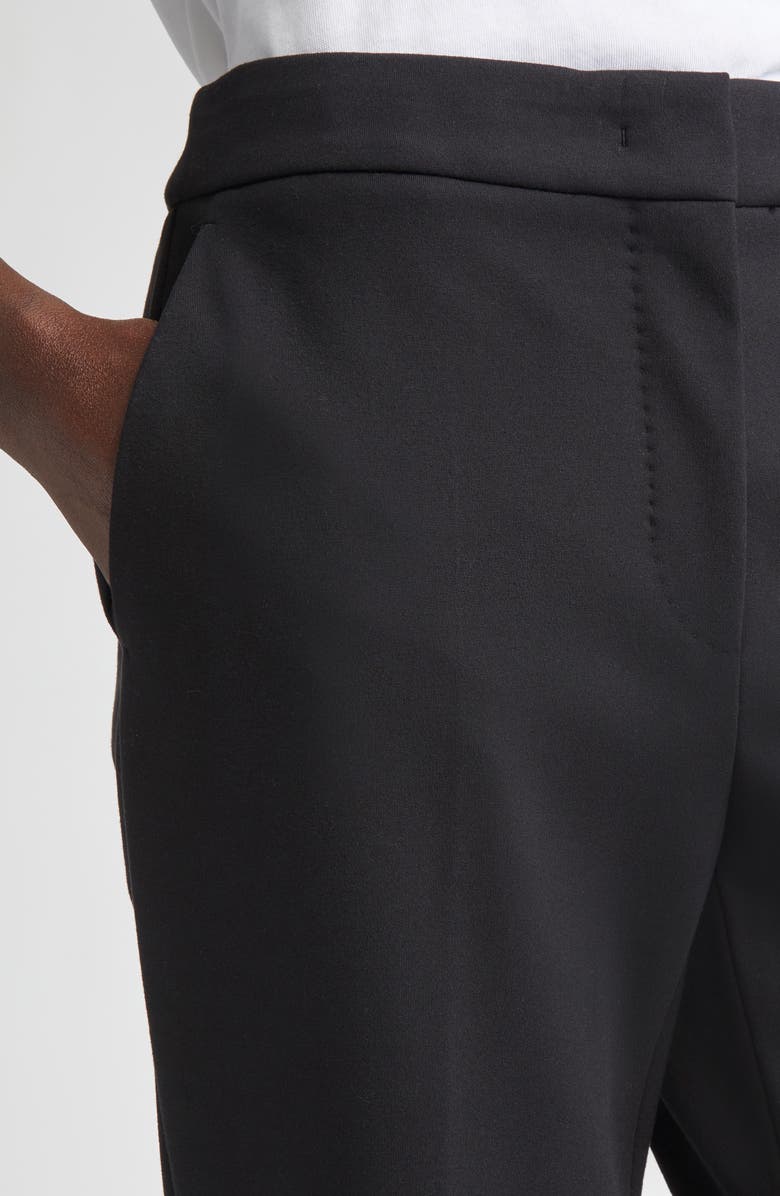 Max Mara Pegno Slim Fit Jersey Ankle Pants, Alternate, color, Black