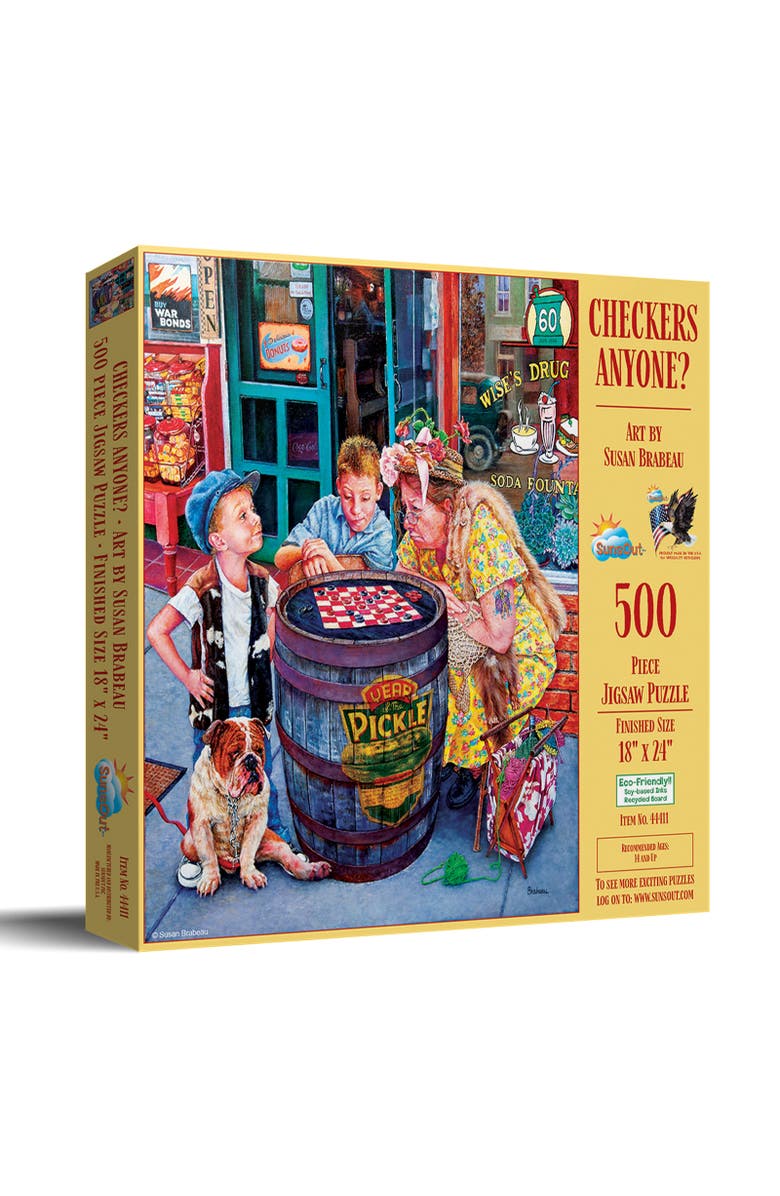 Sunsout Checkers Anyone? 500 piece Jigsaw Puzzle for Adults, Main, color, Multicolor
