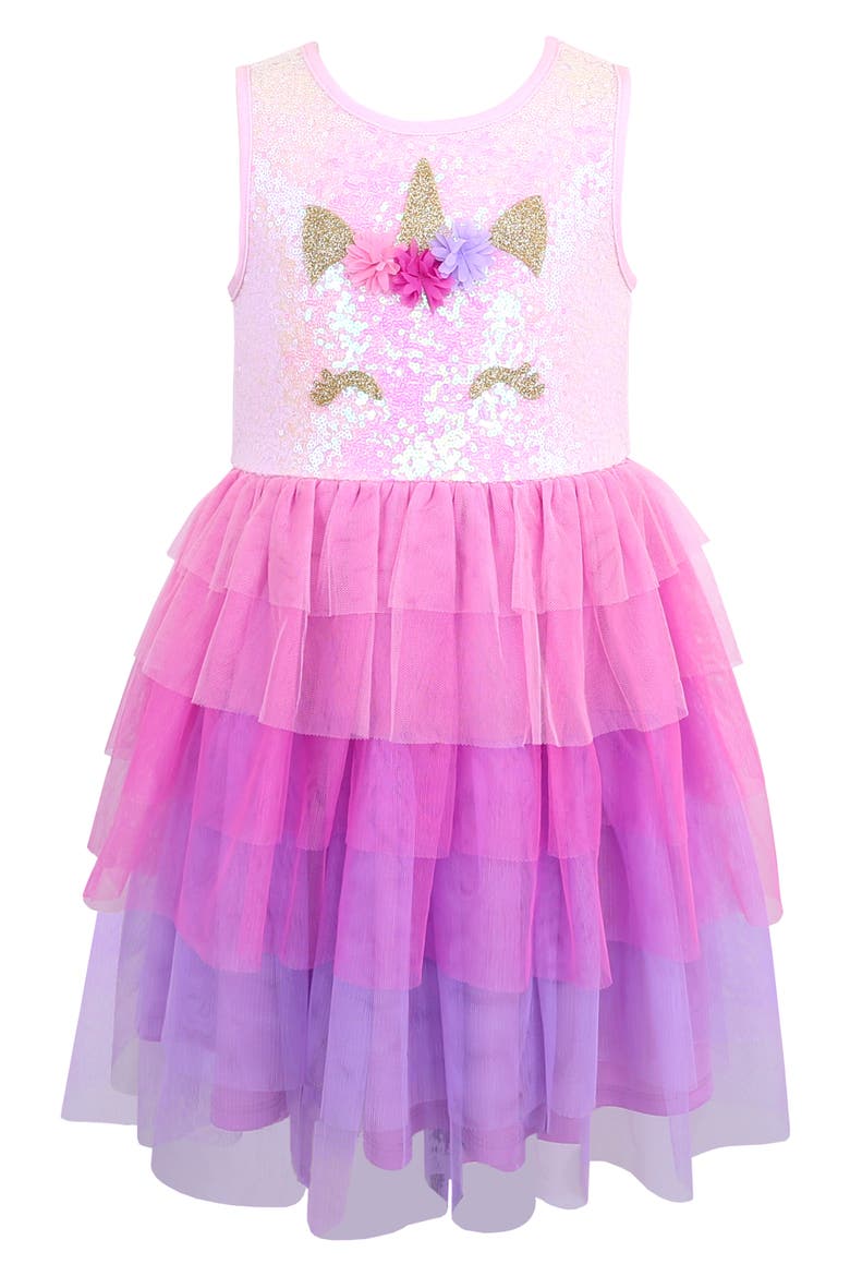 Kids' Sequin Unicorn Dress, Main, color, PINK/ LILAC