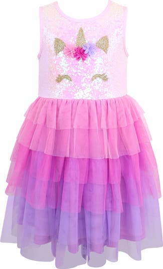open lace back dress Little Jupiter Printed Unicorn Dress Tutu 3PC Set Toy Purse & Hairband Girl Toys Unicorn Stuff Party Dresses & Unicorn Toys for Girls Purple