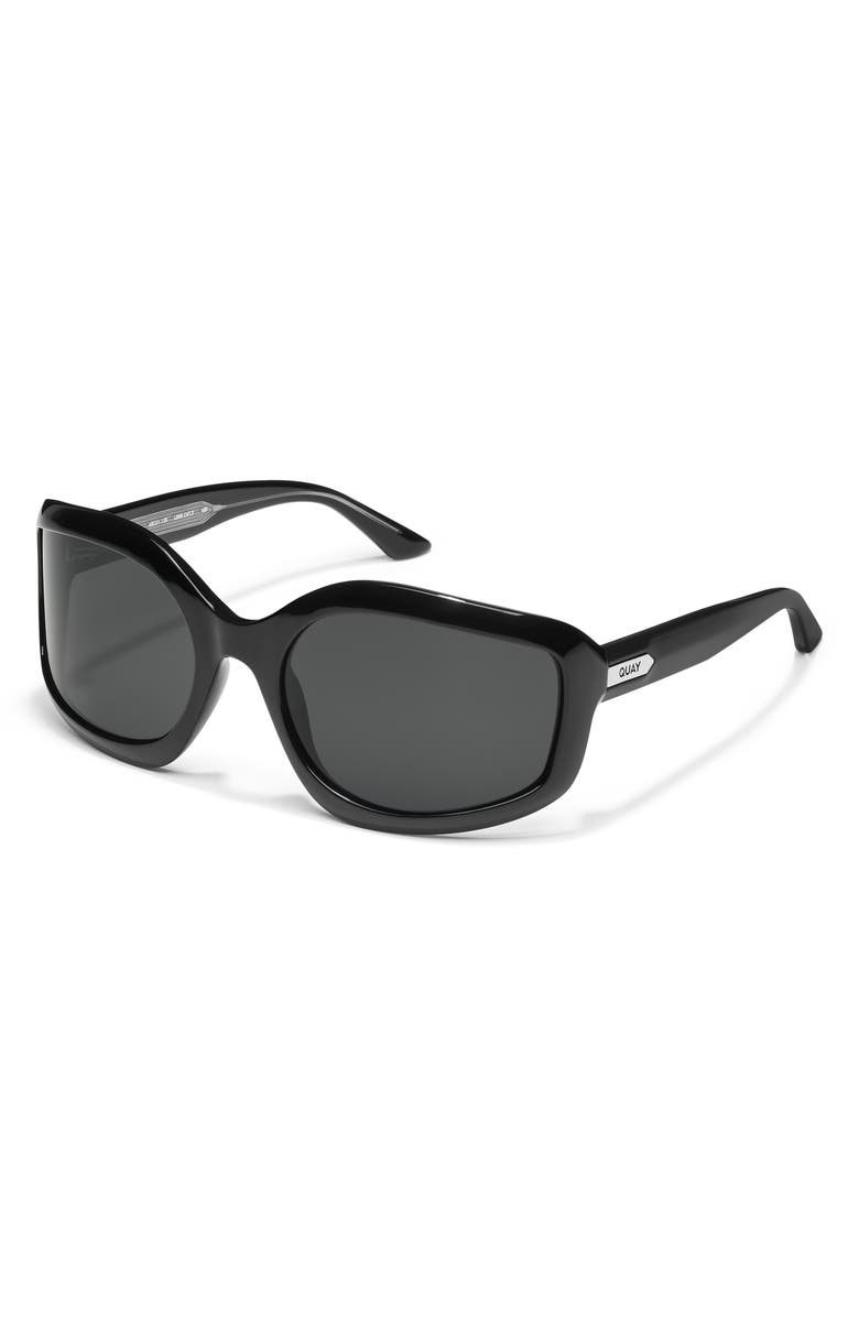 QUAY Current Mood 60mm Square Sunglasses, Alternate, color, Black/ Black