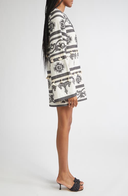 Johanna Ortiz Quetzalcalt Temple Long Sleeve Cotton Minidress In Multi