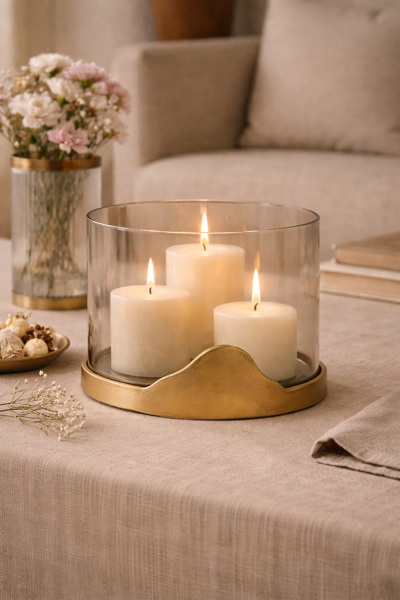Cove Candle Holder, Alternate, color, Antique Brass