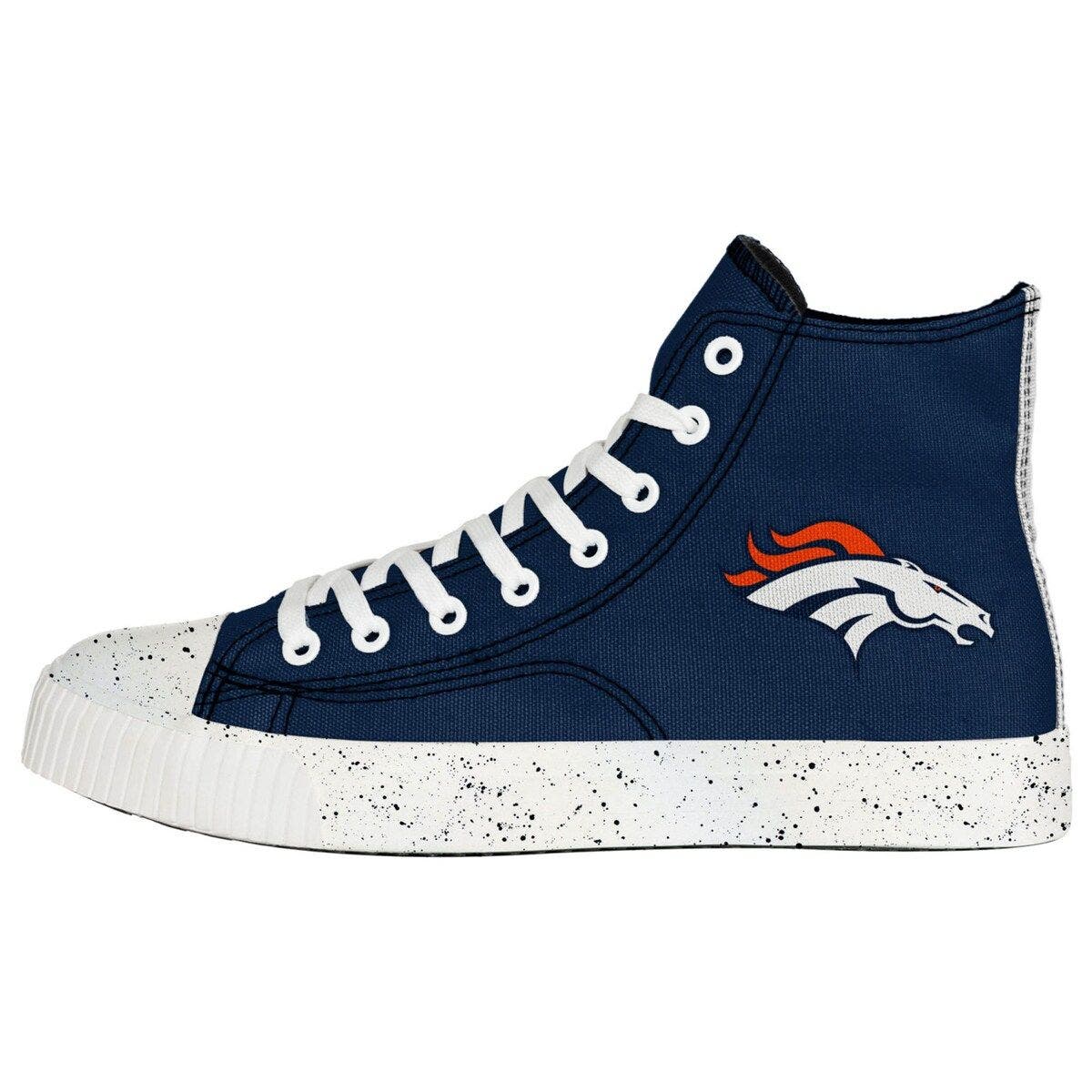 FOCO Men's FOCO Denver Broncos Paint Splatter High Top Sneakers, Alternate, color, 