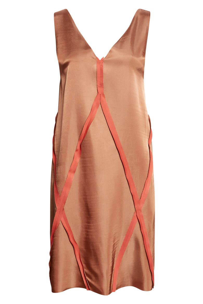 V-Neck Minidress, Alternate, color, LIGHT BROWN