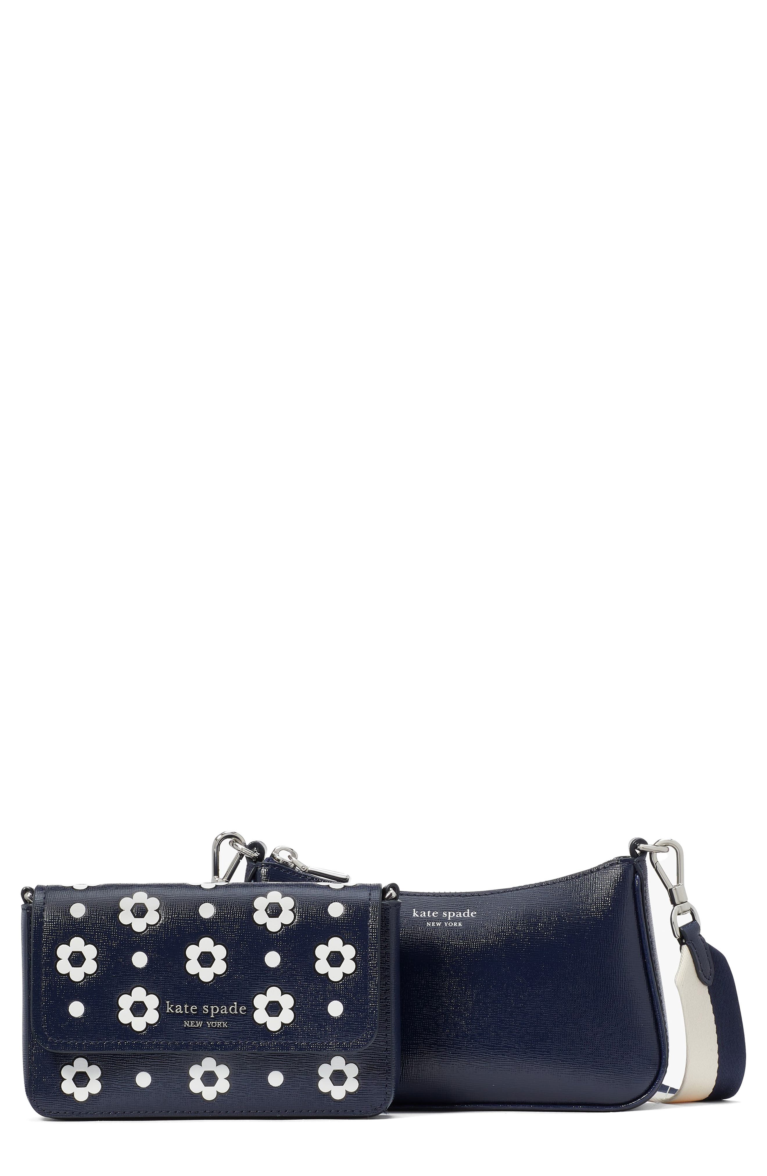 Kate Spade New York double up daisy patent leather shoulder bag, Main, color, 