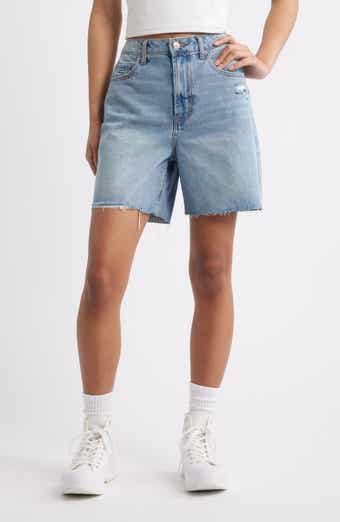 BP. Raw Hem High Waist Denim Jorts