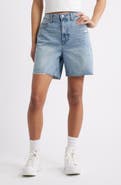 BP. Raw Hem High Waist Denim Jorts