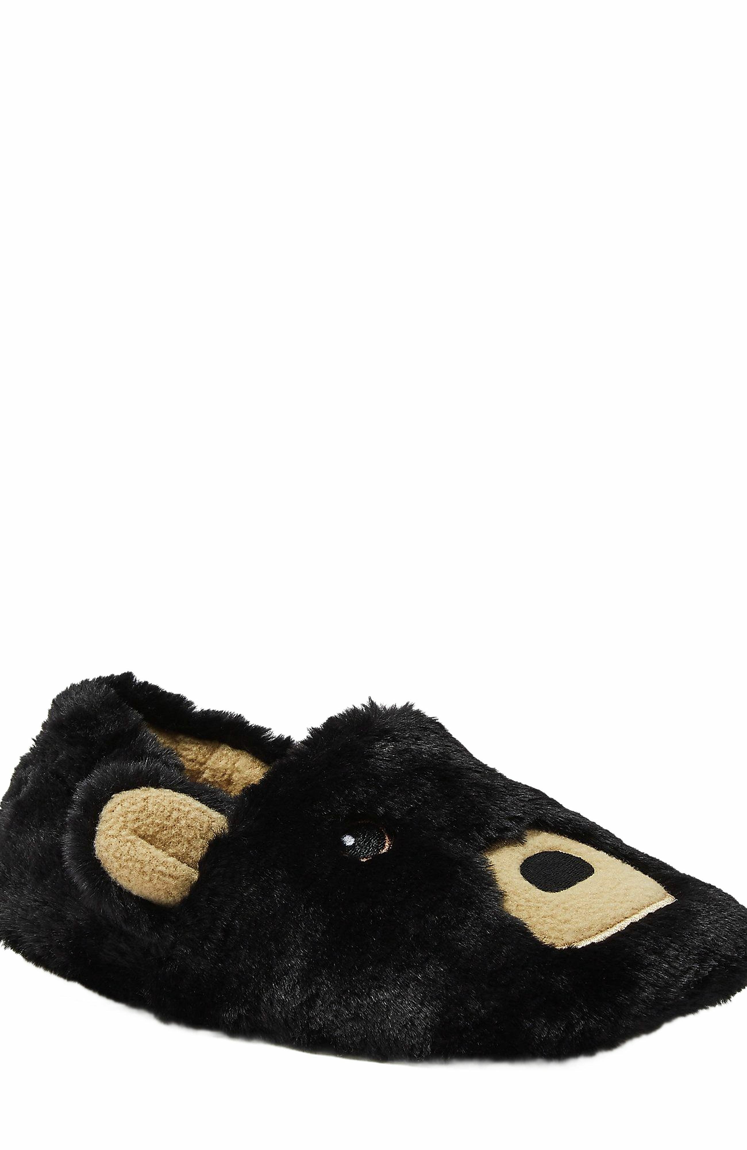 Lands' End Kids Cute Furry Animal Slippers, Alternate, color, 