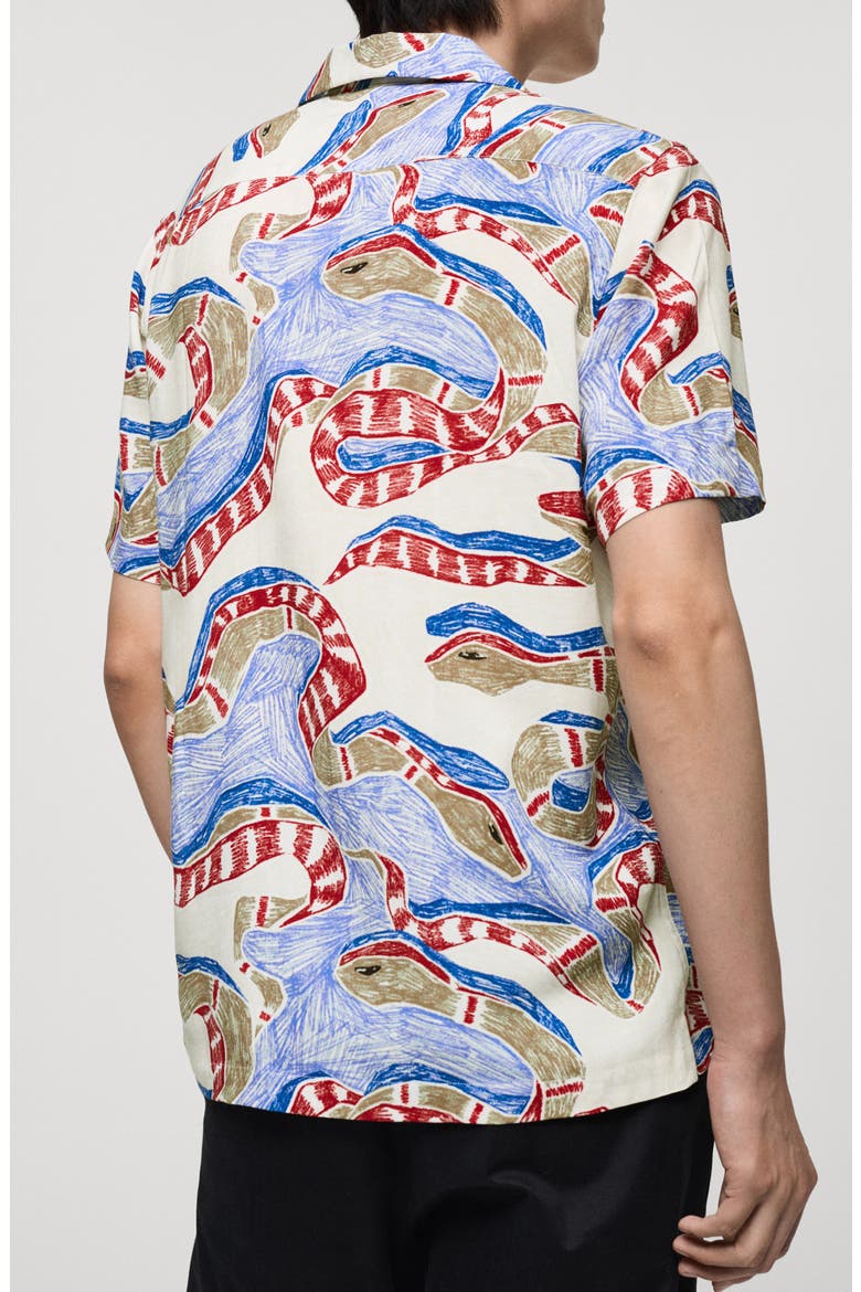 Regular Fit Print Camp Shirt, Alternate, color, RED