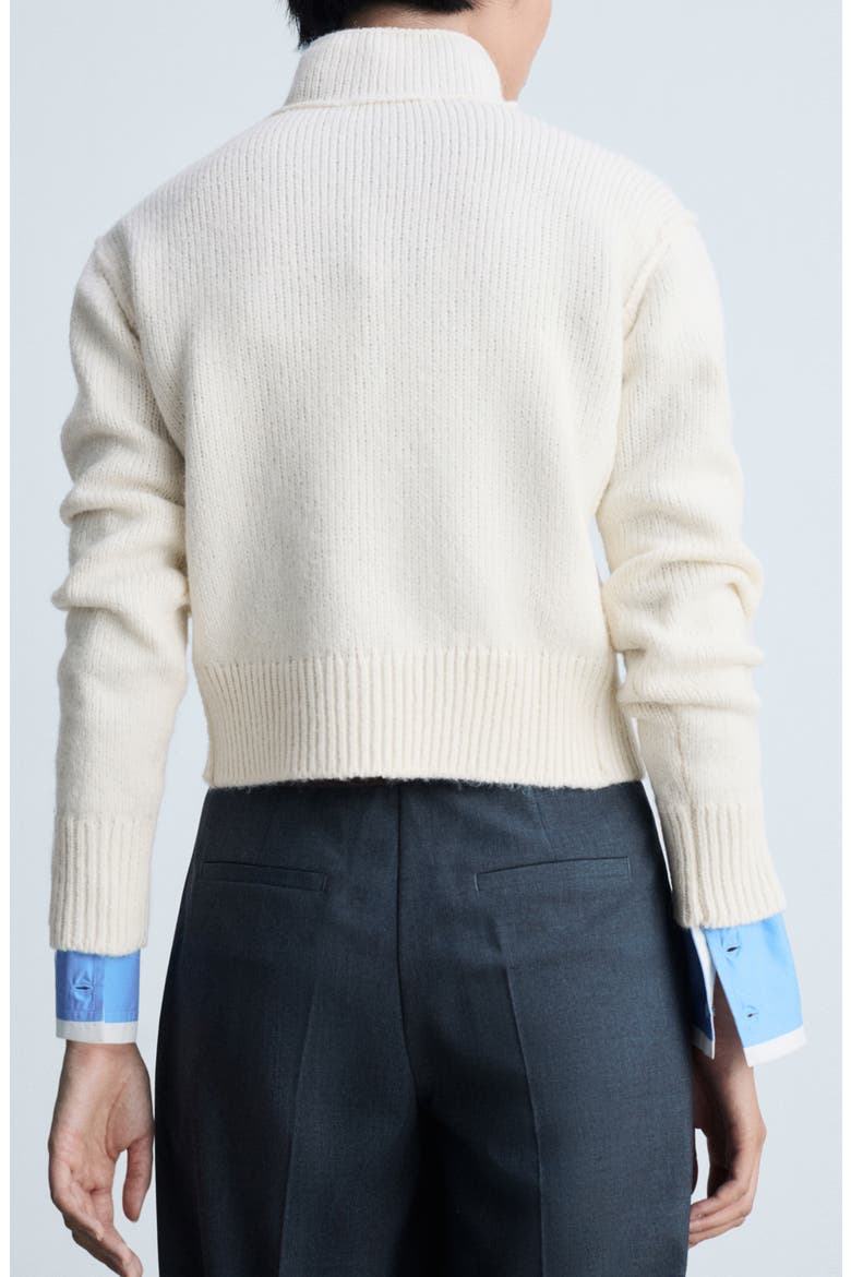 Perkins Seam Detail Mock Neck Sweater, Alternate, color, ECRU