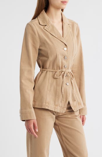 Francie Tie Waist Denim Blazer