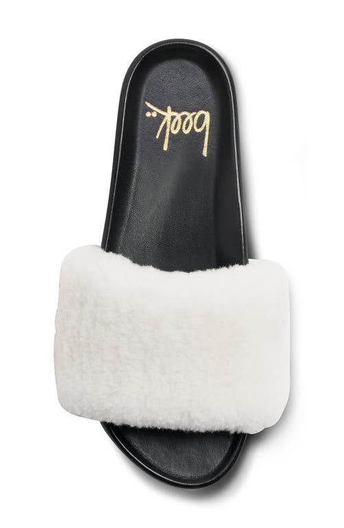 Beek Gallito Más Genuine Shearling Slide Sandal In Black
