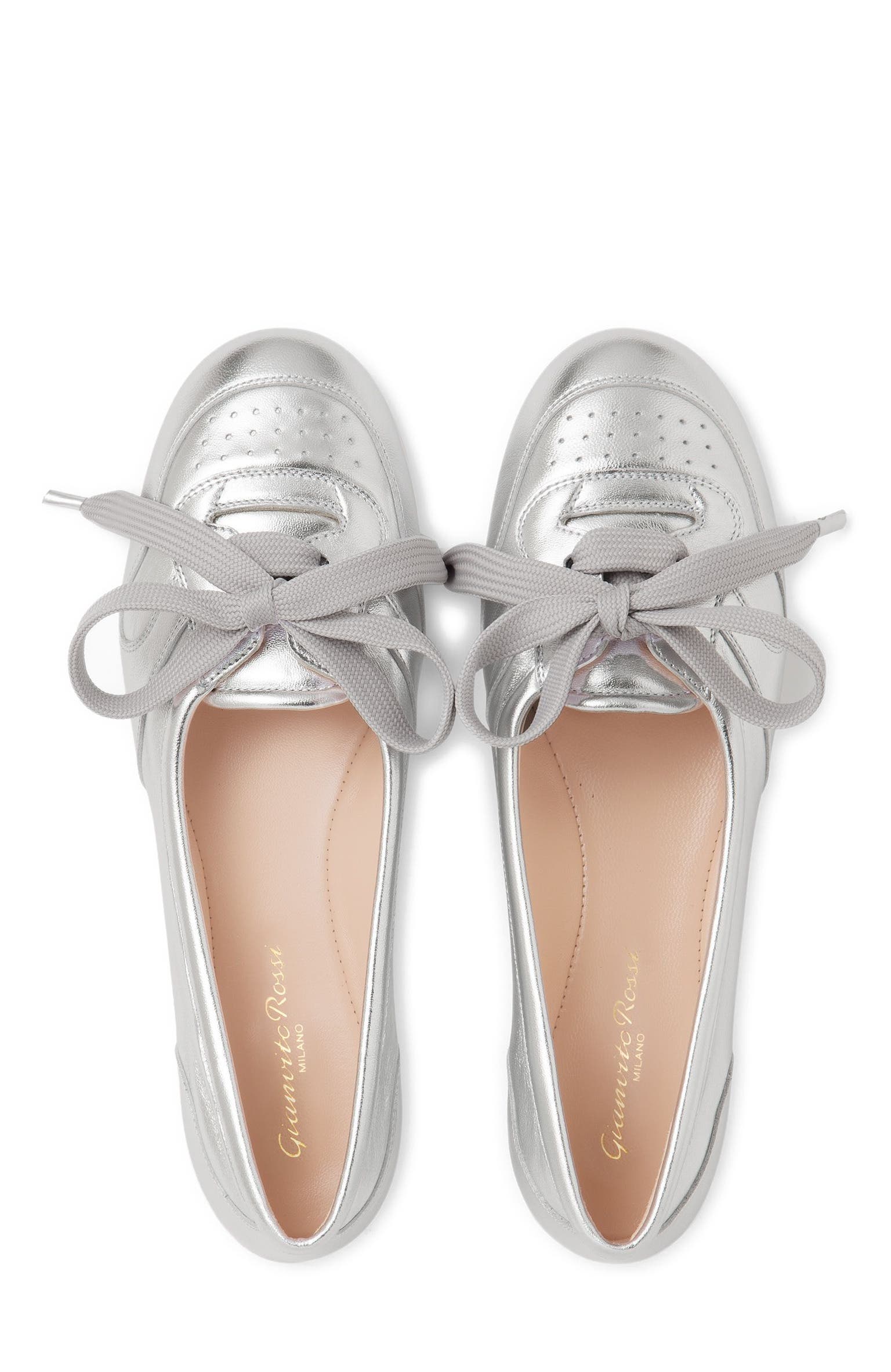Vault Ballerina, Alternate, color, METALLIC SILVER NAPPA