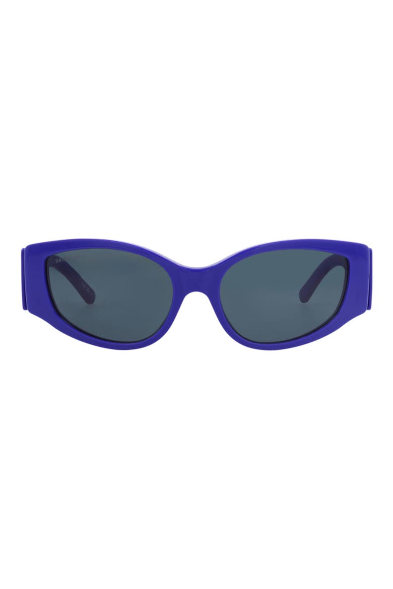 58mm Cat Eye Sunglasses, Main, color, BLUE BLUE BLUE