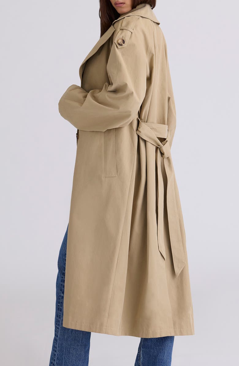 HOUSE OF CB Marais Double Breasted Trench Coat, Alternate, color, Brown