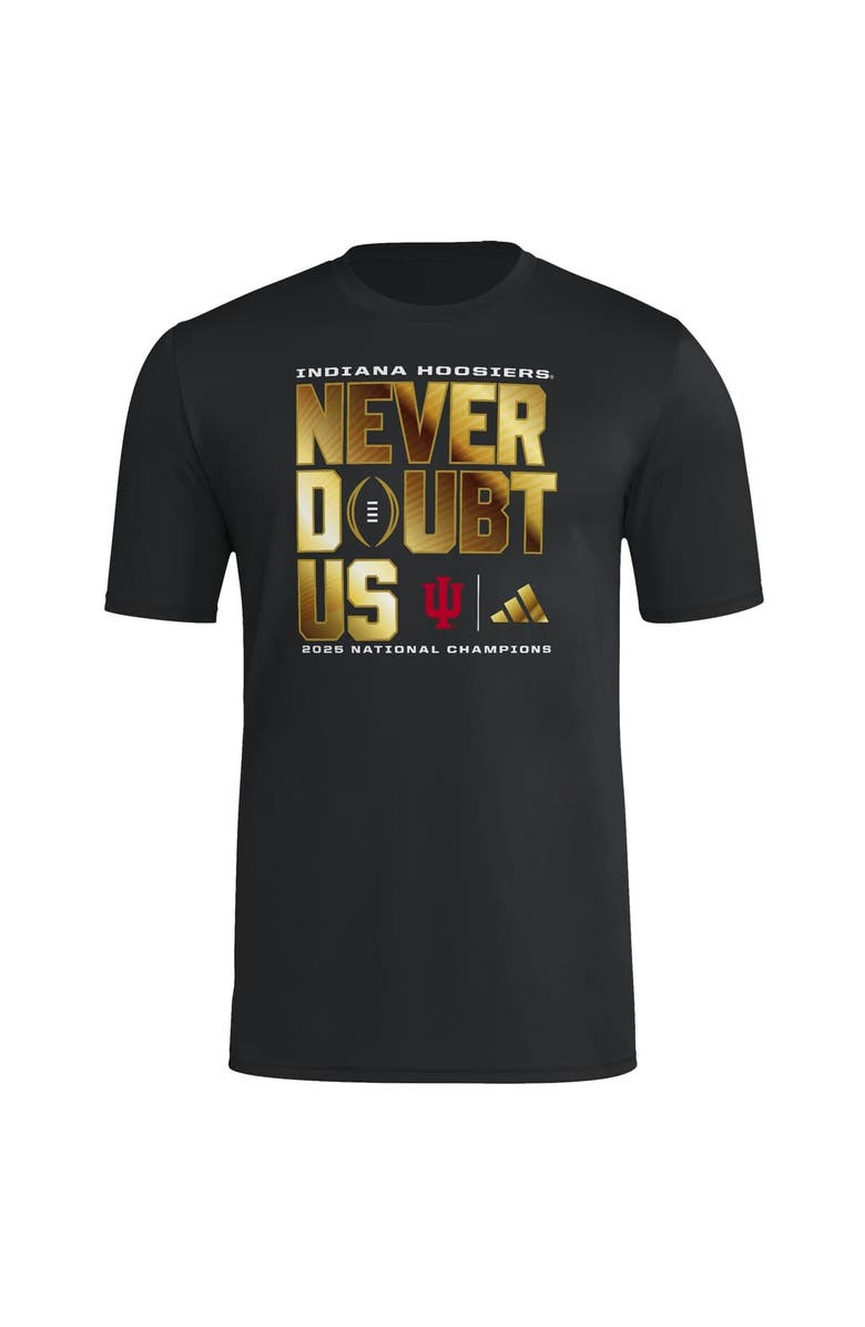 adidas Men's adidas Black Indiana Hoosiers College Football Playoff 2025 National Champions Never Doubt Us T-Shirt, Alternate, color, Black