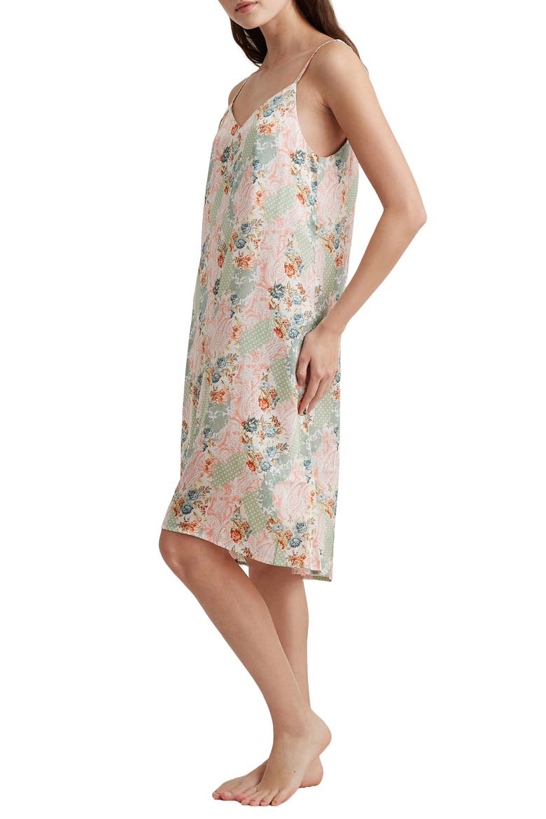 Sasha Paisley Floral Silk Nightgown, Alternate, color, ENGLISH ROSE