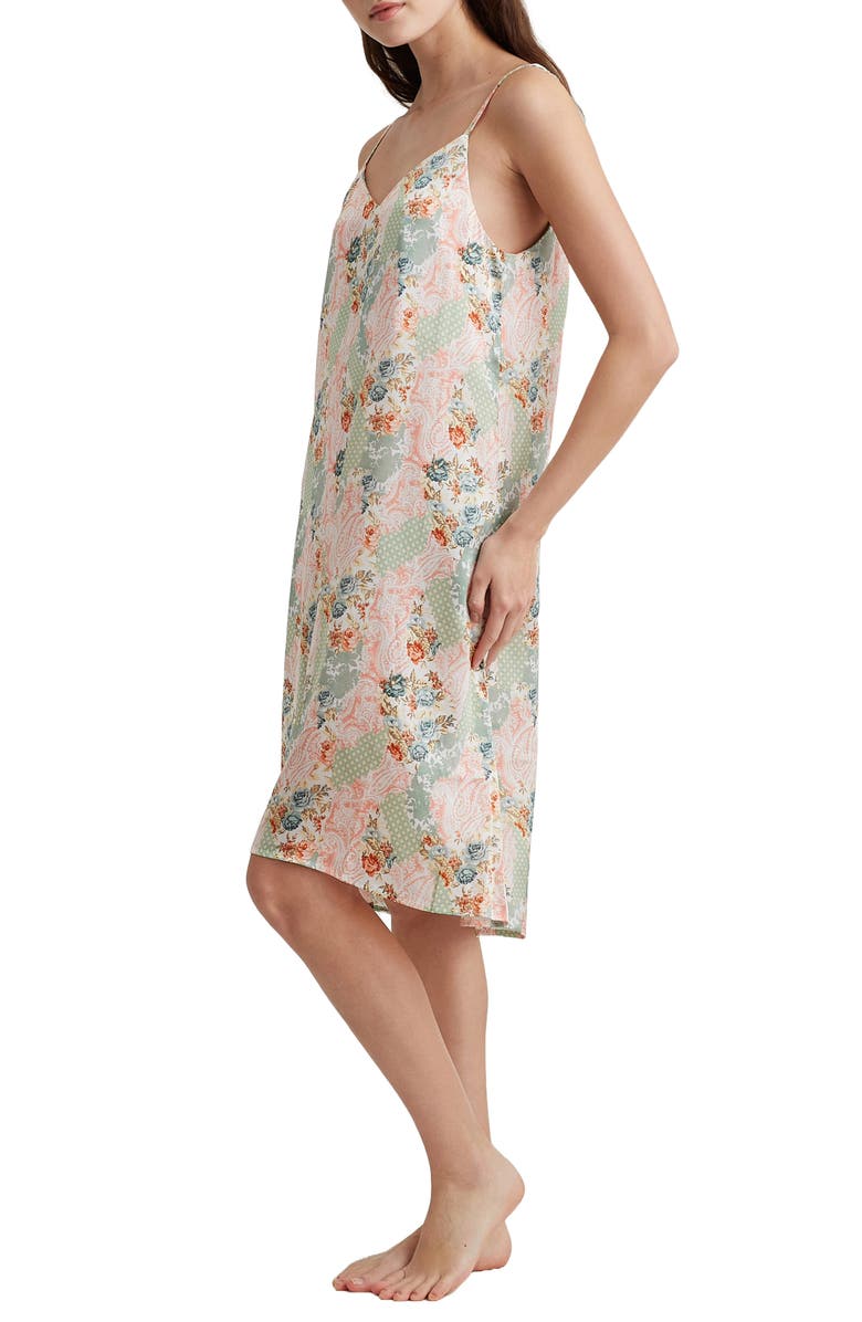Papinelle Sasha Paisley Floral Silk Nightgown, Alternate, color, 